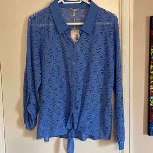 Esqualo cotton blend lace blouse
